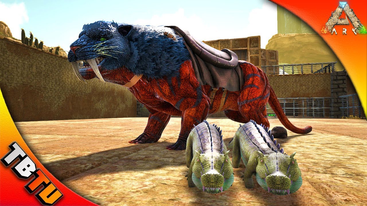 KAPROSUCHUS TAMING AND BREEDING! SABERTOOTH COLOR MUTATION! Ark Survival Scorched Earth Gameplay