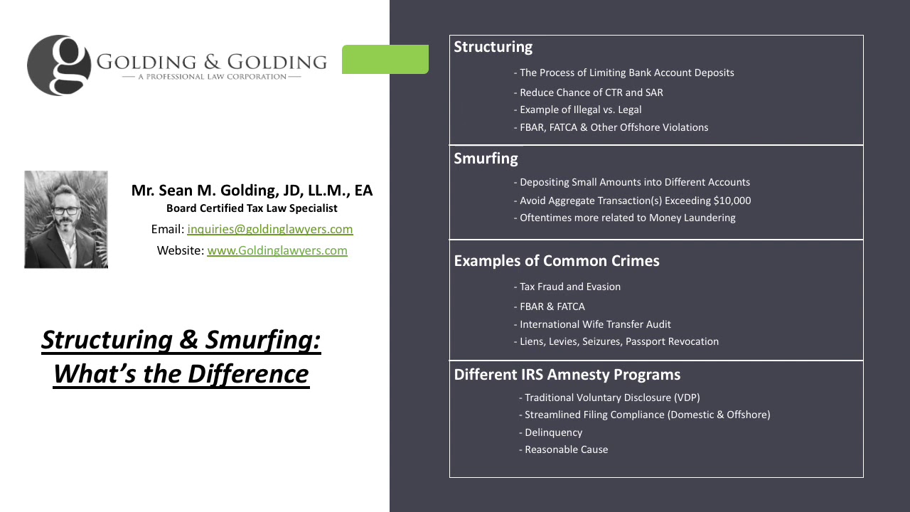 Structuring & Smurfing: Understanding the Different Money Laundering, Evasion and FinCEN Violations.