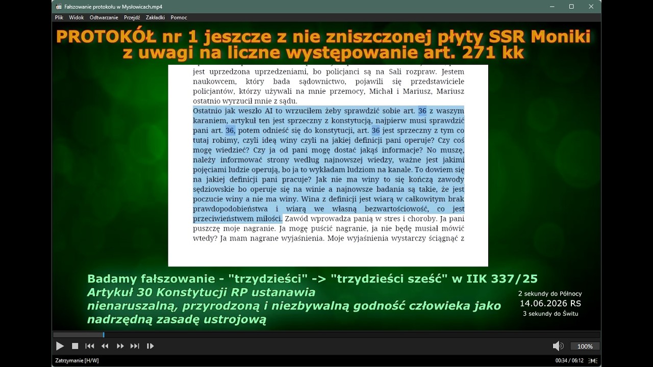Fałszowanie protokołu w Mysłowicach i znajomość WINY w słynnej IIK 337/25