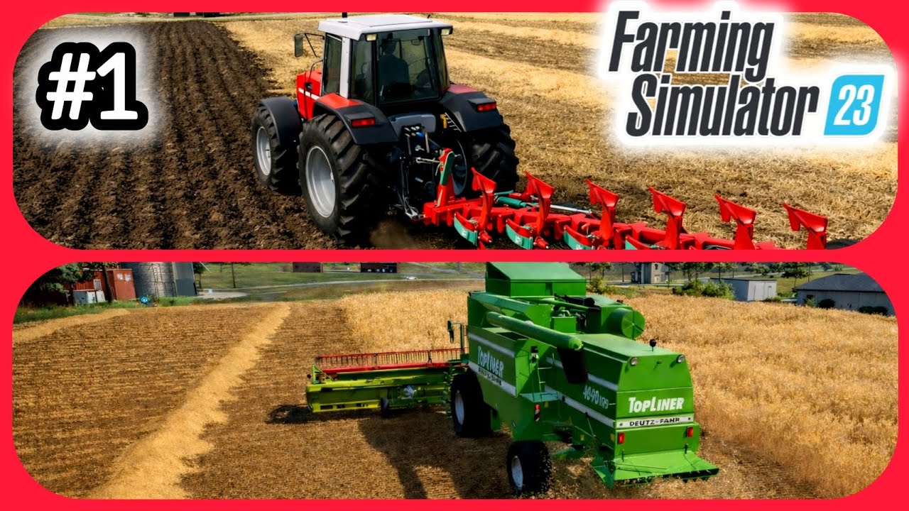 Harvesting wheat 🌾 & plowing fields. FS23 MASSEY FERGUSON challenge. Timelapse gameplay episode 1