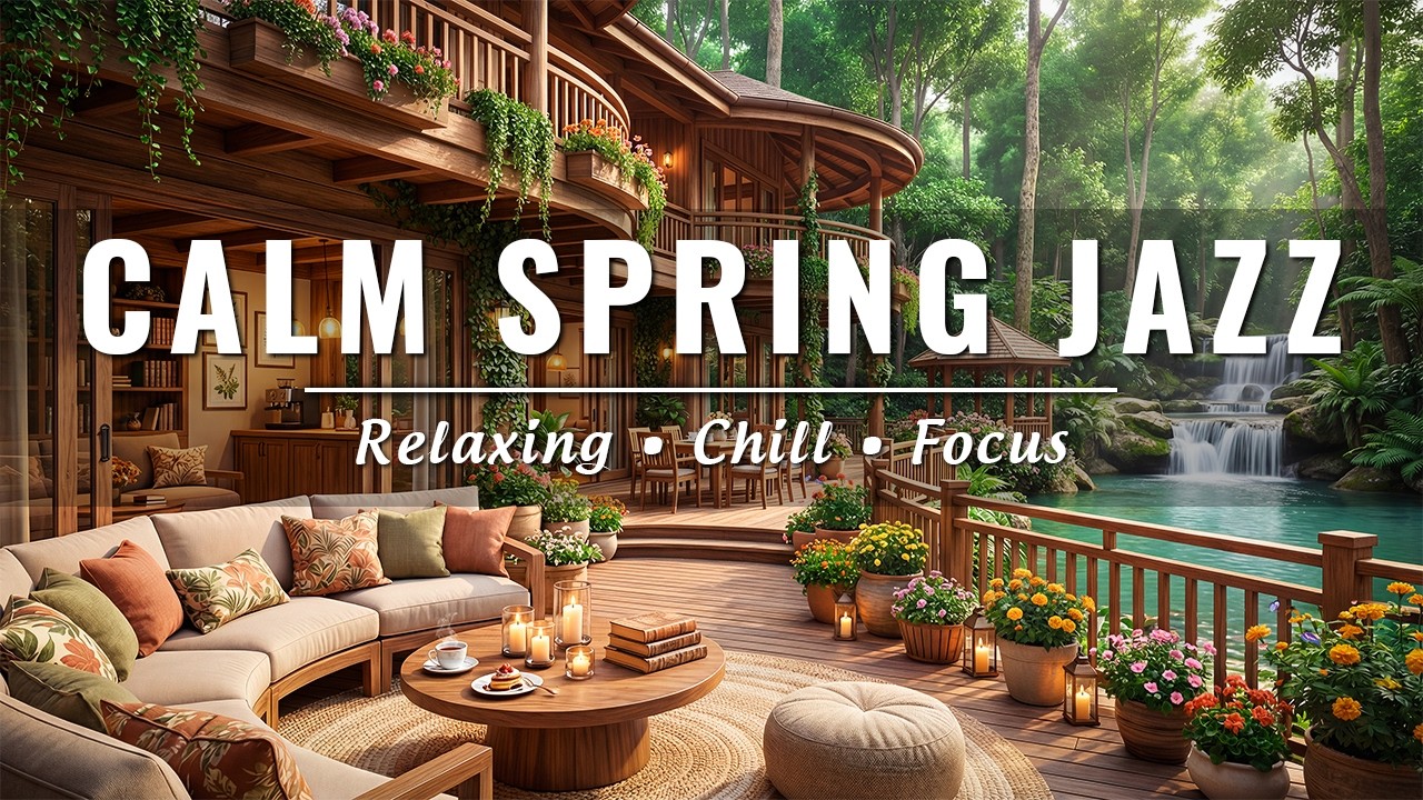 Deep Focus Study & Work with Tranquil Jazz ☕ Forest Cafe Ambience