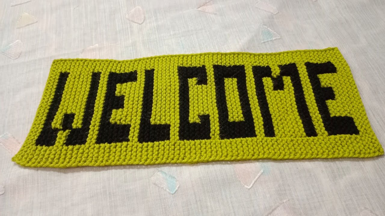 Welcome Doormat Two colour | Beautiful knitting Doormat 