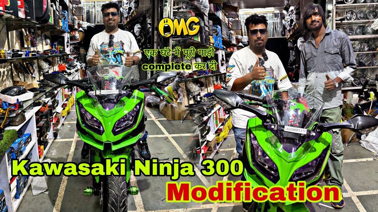 KAWASAKI NINJA 300 Safety Loaded Modification | Frame Slider | Liver Guard | @rajubhaiskd