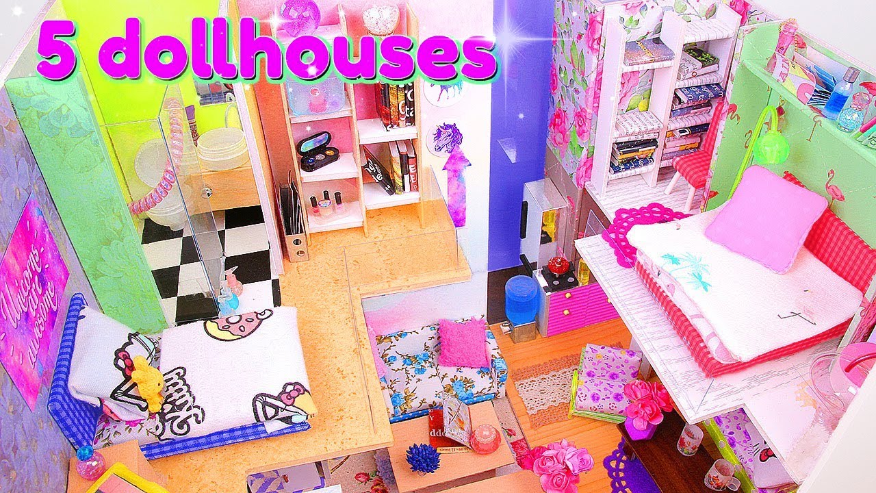 5 DIY Miniature Rooms in One Big House ~ miniature Kitchen, Bathroom, etc.