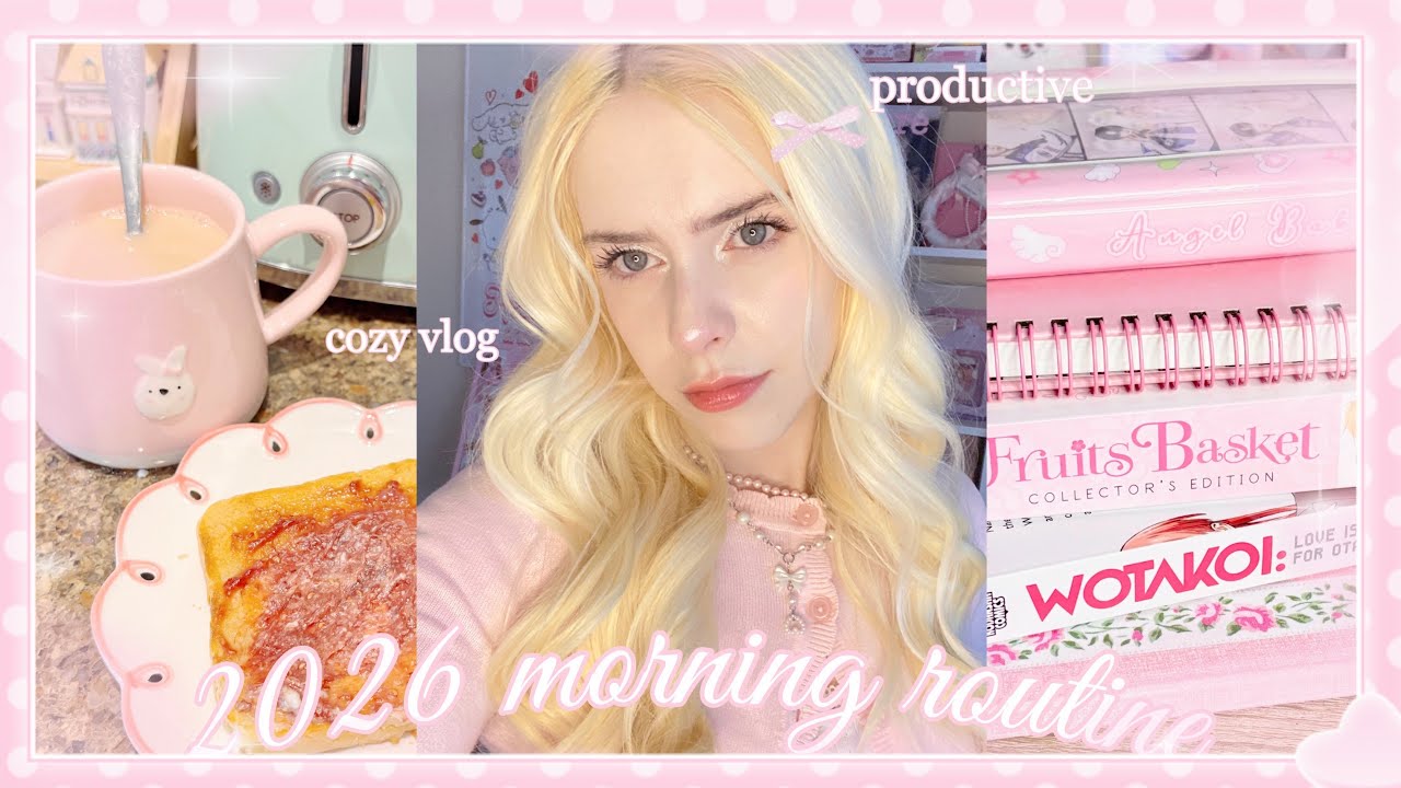 7am productive morning routine 🌸 cozy & aesthetic, self care, productive
