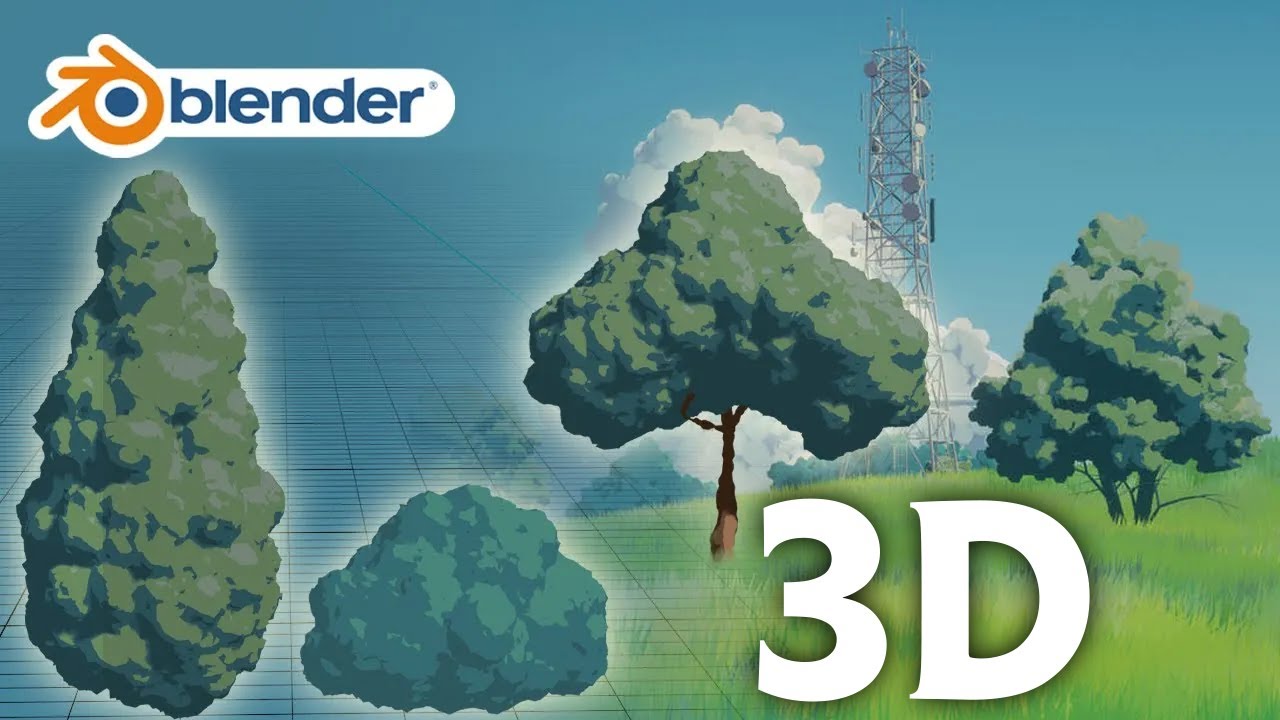 Ghibli Style Anime Trees and Bushes in Blender (Geometry Nodes + Shader Nodes)