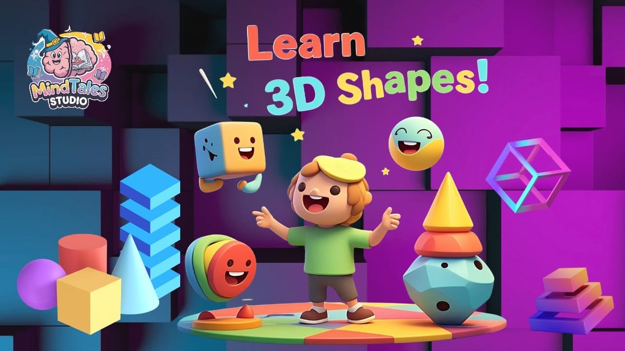 Learn 3D Shapes for Kids | Fun & Interactive Geometry Lesson with Animated Shapes