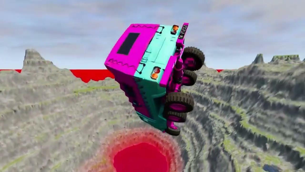 Cars vs Broken Bridge #305