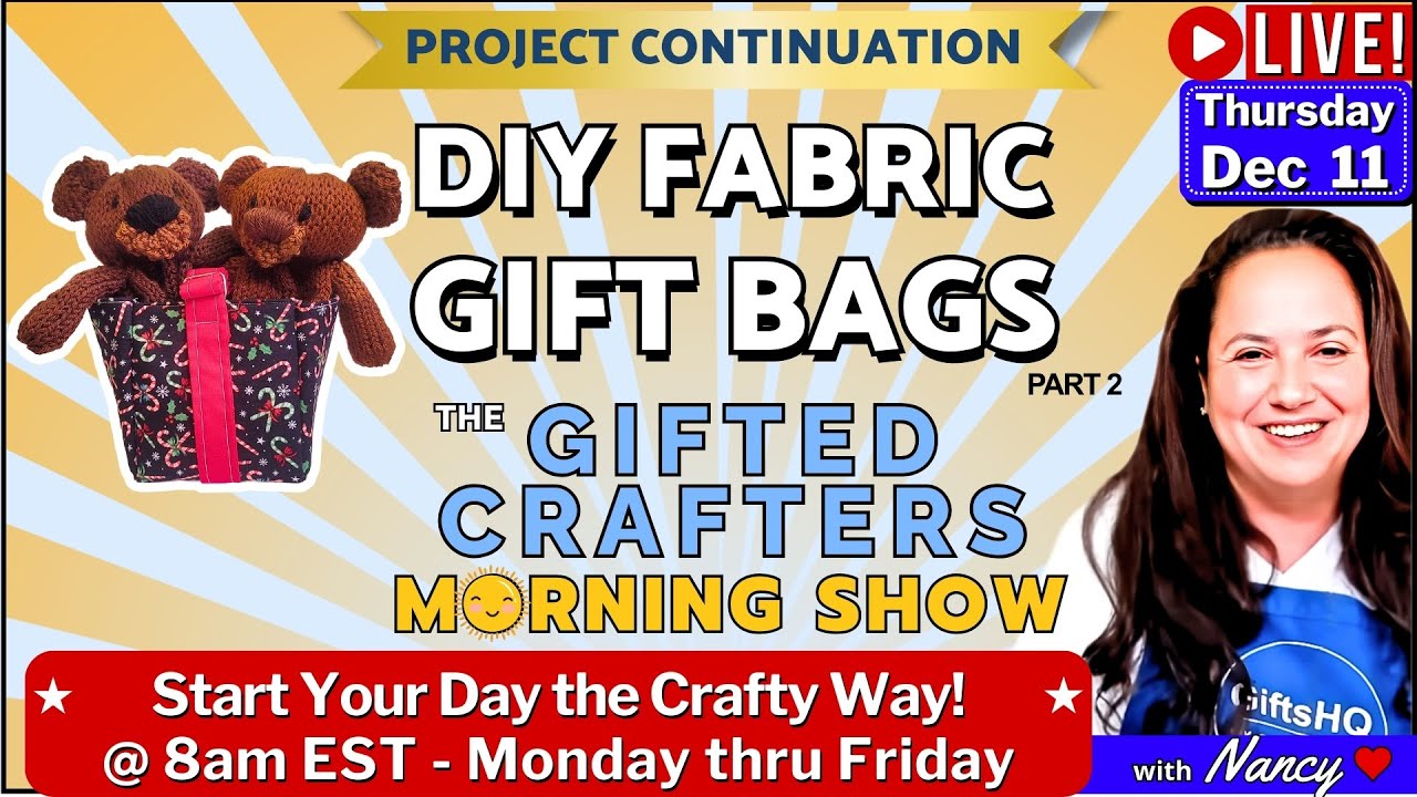 DIY Fabric Gift Bags Step by Step | Sewing Holiday Craft for Beginners & Beyond☀️ GCMS 