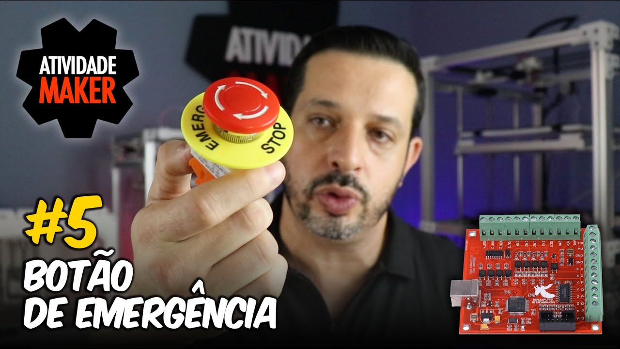 Placa CNC RNR ECOMOTION + Mach3 + Botão de Emergência (e-stop) #5