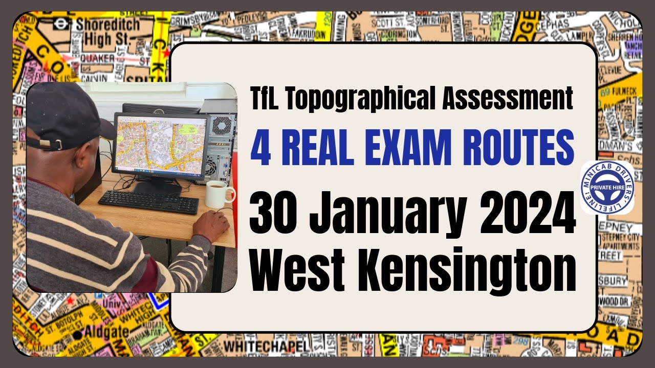 Топографический тест TfL 2025 | Круговая развязка Денхэма | Юго-Восток | Кассленд | A406 Ханна-Клоуз