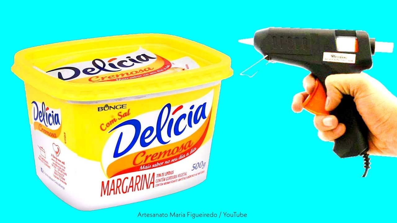 4 IDEIAS LINDAS COM POTES DE MARGARINA | FAÇA VOCÊ MESMO