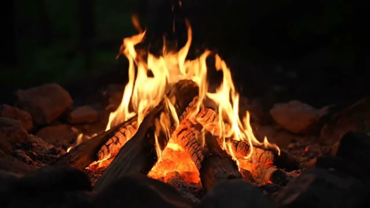 Peaceful Campfire at Night – Sleep Ambience