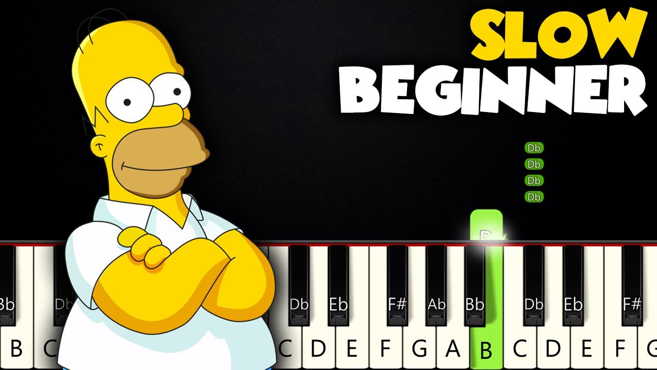 The Simpsons Theme | SLOW BEGINNER PIANO TUTORIAL + SHEET MUSIC by Betacustic