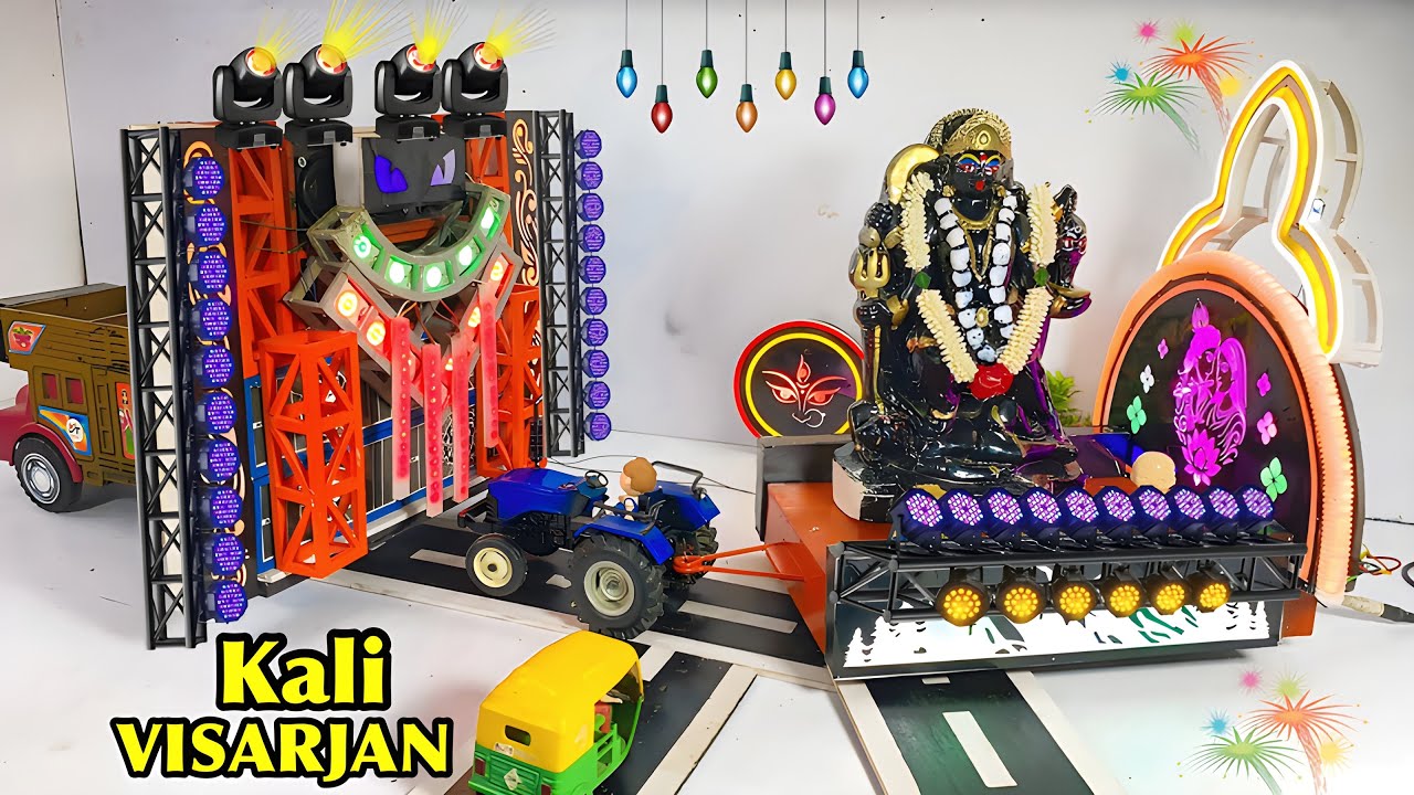 Kali Puja Special Dj Loading Mini Sharpy | Dj Truck Loading | Murti Visarjan | Decoration Light