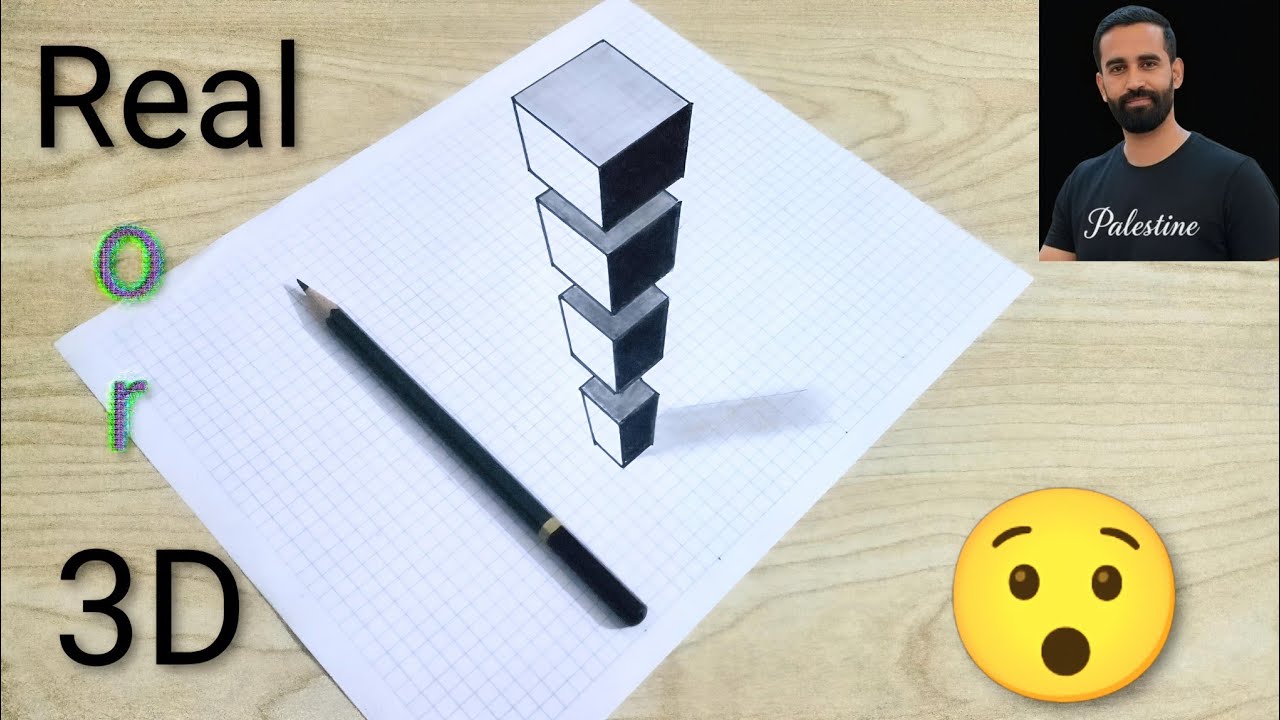 Mind-Blowing 3D Illusion Drawing on Grid Paper! 😲🔥 #3DArt
