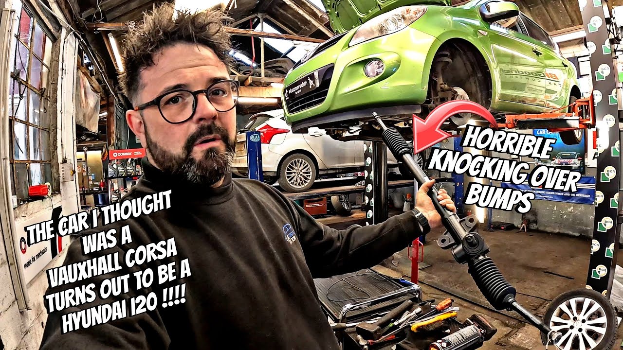 HORRIBLE KNOCKING OVER ROUGH GROUND!! HYUNDAI I20 STEERING RACK REPLACEMENT....