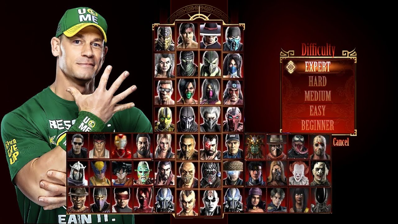 Mortal Kombat 9 - JOHN CENA WWE  MOD - Expert Arcade Ladder - Gameplay @ (1080p) - 60ᶠᵖˢ ✔