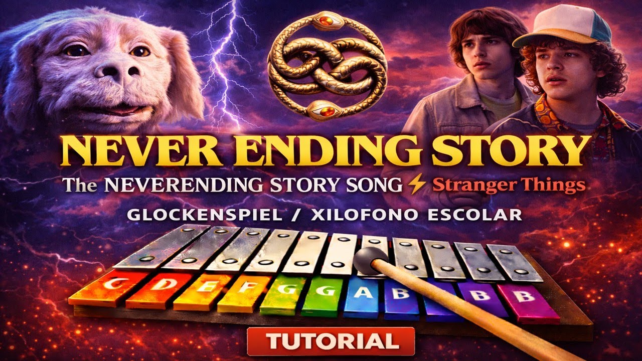 Cómo tocar NEVER ENDING STORY en Glockenspiel | STRANGER THINGS 🎬✨ Tutorial Fácil - Xilófono Escolar