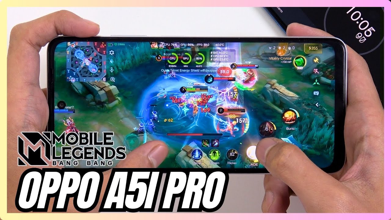 Oppo A5i Pro Mobile Legends Gaming test MLBB | Snapdragon 6s Gen 1, 90 Hz Display