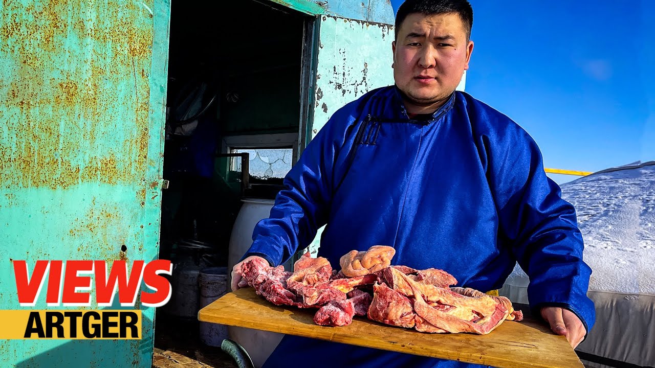 Eating Horse Meat - Mongolian Winter Survival Skills! Nomad Life
