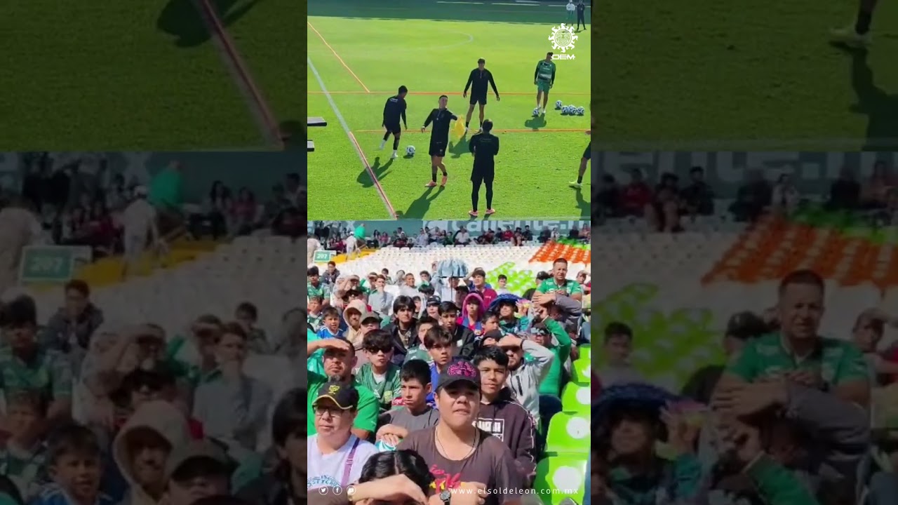 🦁 👑Club León abrió las puertas del Estadio para que los aficionados sean parte del entrenamiento ⚽️💚