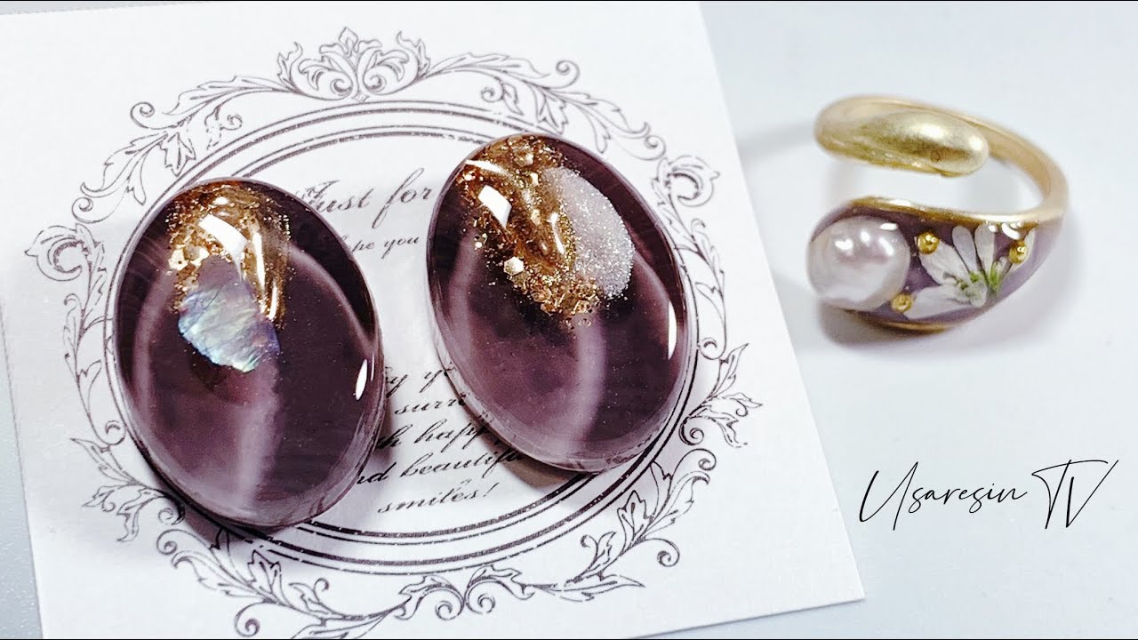 カラージェルだけで作ったらめっちゃいい感じに出来たやつ【レジン】アクセサリー