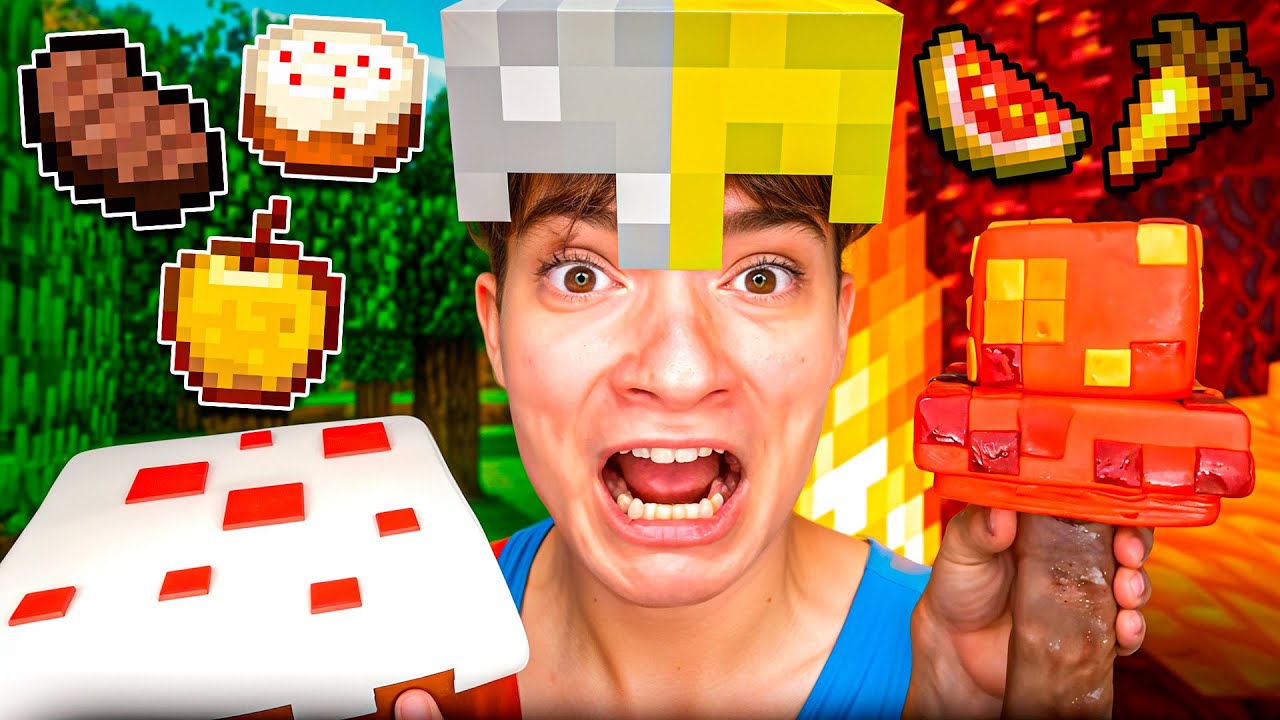 100 dni jedzenia wszystkich potraw ze wszystkich światów w grze Minecraft! 🥕⛏️