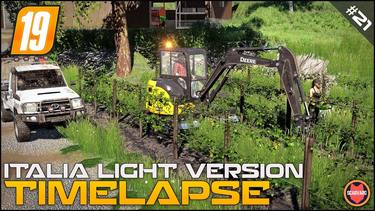 🇮🇹 John Deere 50G Mini Digger Removing Grass ⭐ FS19 Italia Light Version Timelapse