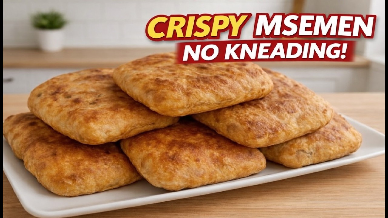 Crispy Oven-Baked Msemen 😍 No Kneading, No Rolling | 100% Flaky Success
