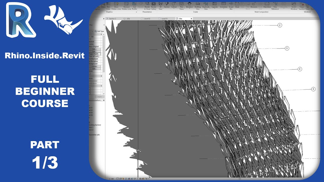 Rhino.Inside.Revit Beginner Course - 1/3 - Automatic LEVELS and COLUMNS