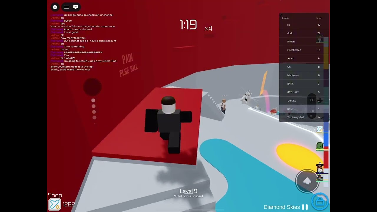 Playing Tower of Hell on a video