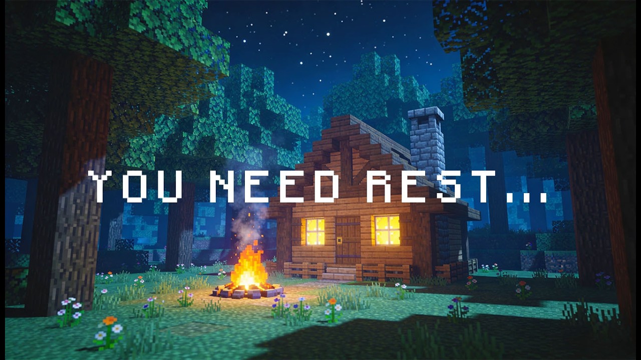 you need rest… 🌙 (minecraft music w/ soft rain & warm ambience)