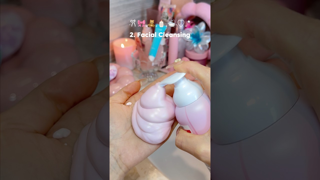 6-step summer skincare🌸#skincare #asmr #nightroutine #cleangirl #fyp #aethetic #selfcare