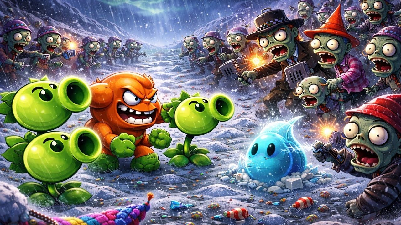 GIANT PLANTS vs HUGE ZOMBIE ARMY 🌧️ | PvZ Epic Rain Battle #mobilegame #plantsvszombies #pvz2 #pvz 
