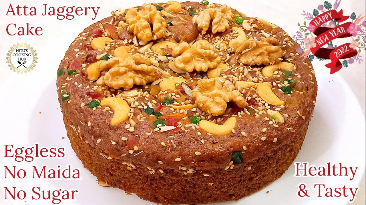 Wheat Jaggery Cake Recipe | New Year Special Cake | Soft & Moist Atta Jaggery Cake | No Maida Cake