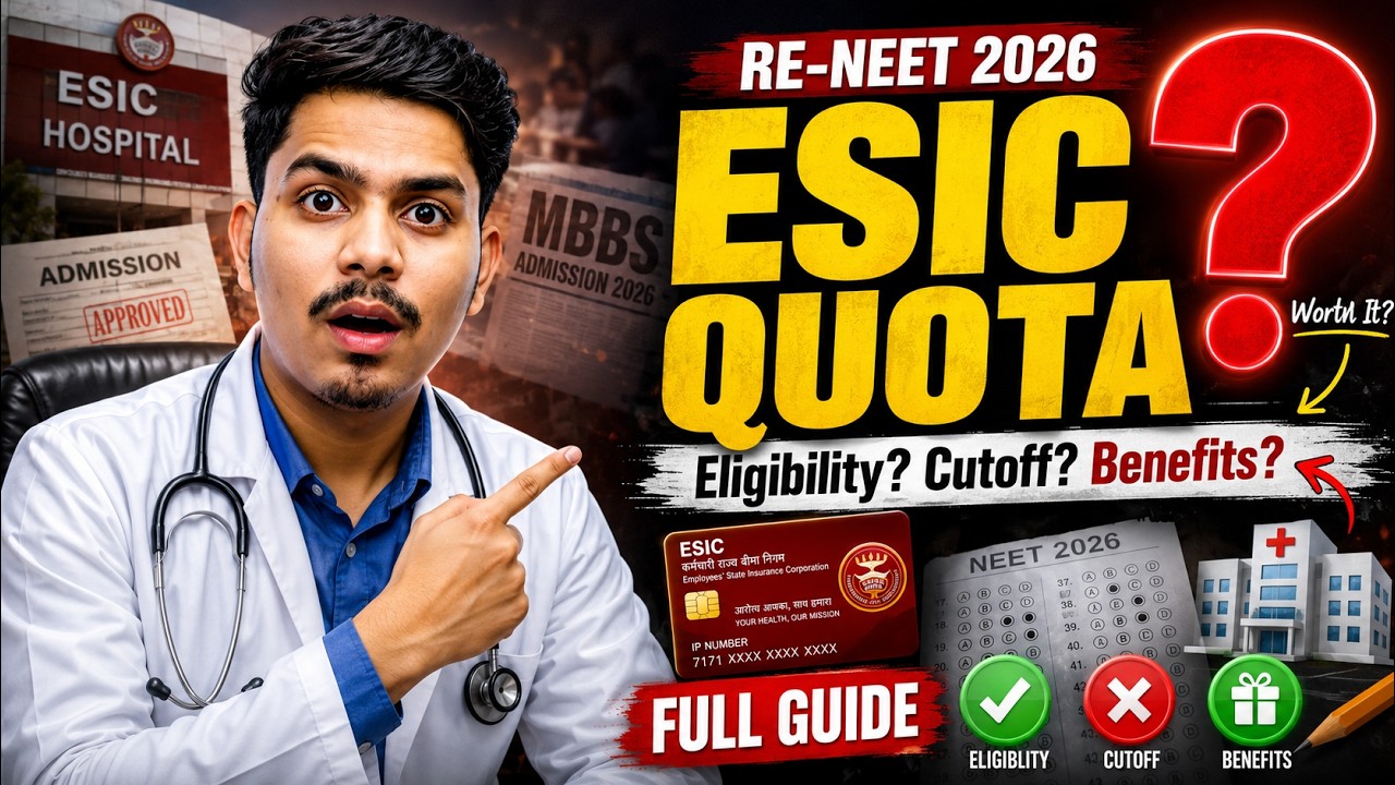 🚨🤯All you need to know about ESIC QUOTA NEET 2026? Eligibility ? Cutoff? #esic#neet2026 #nta
