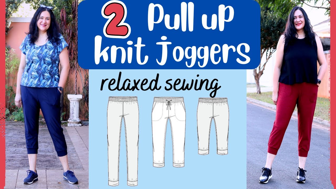 2 Cute pull up knit joggers with pockets. Yoga waist.  Foxy legs (Pattern Emporium). 50% off yay!