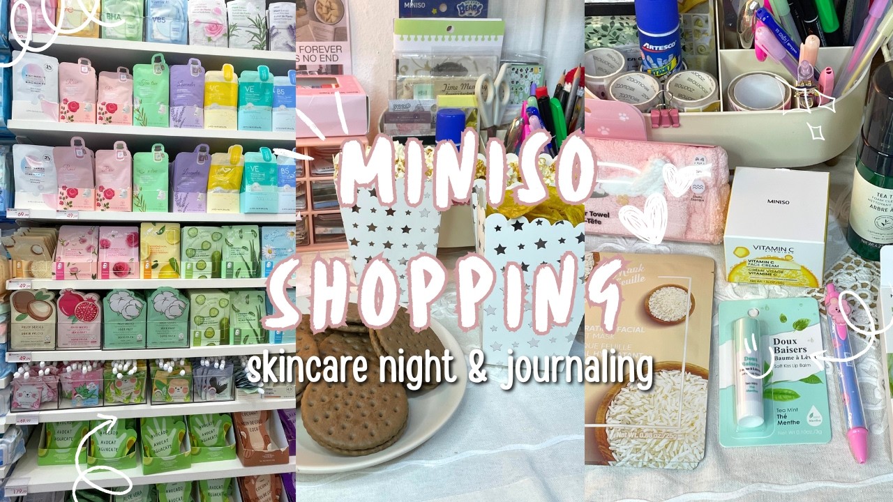 Come Shopping with Me at MINISO 💕 Journaling, Skincare & Movie Night at Home | Daily vlog aesthetic
