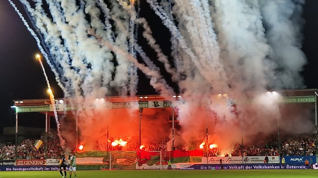 26.08.2023 SC Austria Lustenau - SC Rheindorf Altach 0:3, Pyrointro, Pyro, Pyroshow