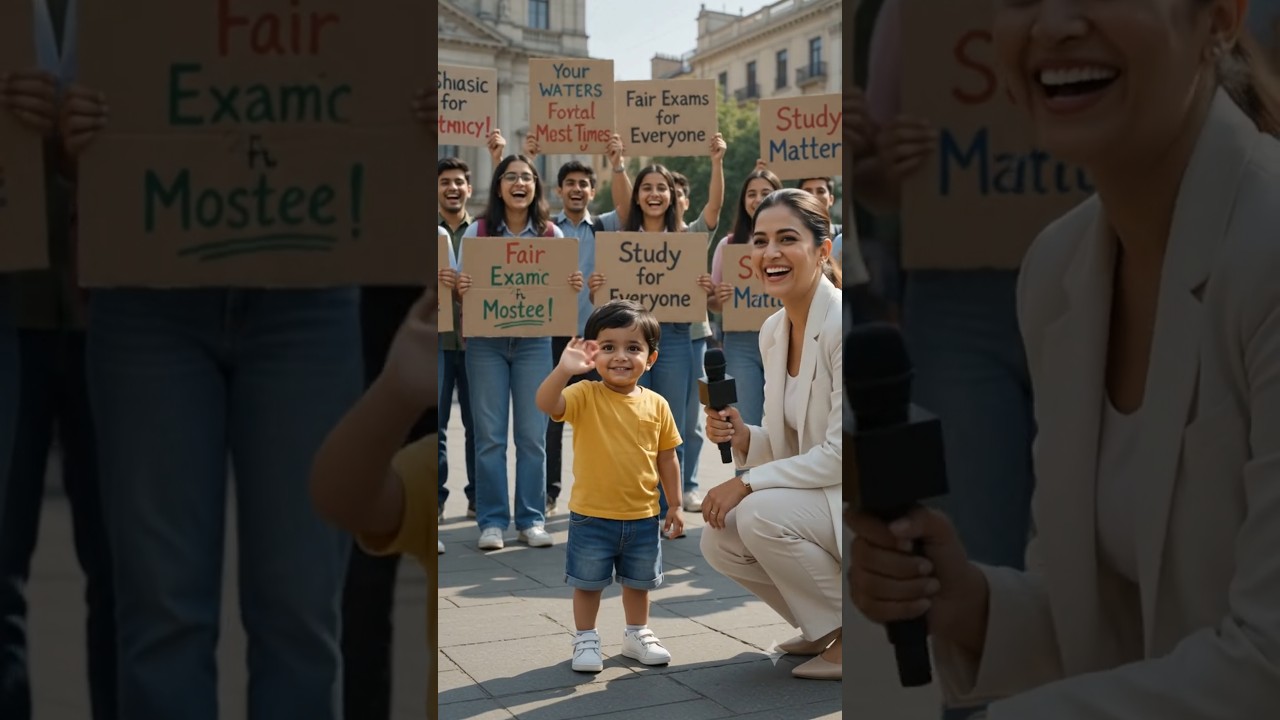 😂 Exam Cancel? | Funny AI Toddler Protest 🤣 | Cute Baby Comedy #Shorts #viral #trending #new
