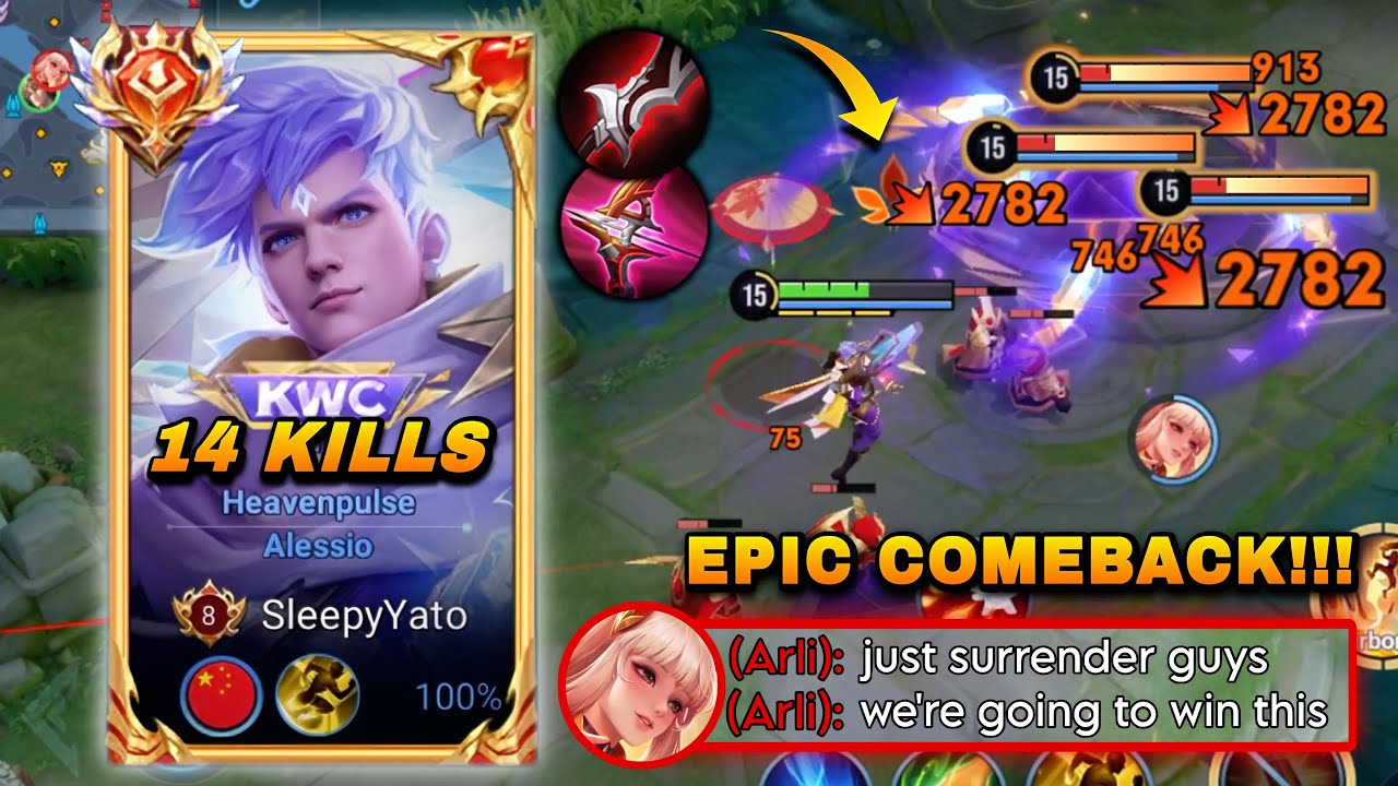 EPIC COMEBACK! ALESSIO HARD CARRYING FEEDER TEAMMATES IN RANK GAME! | TOP 1 ALESSIO BUILD & ARCANA