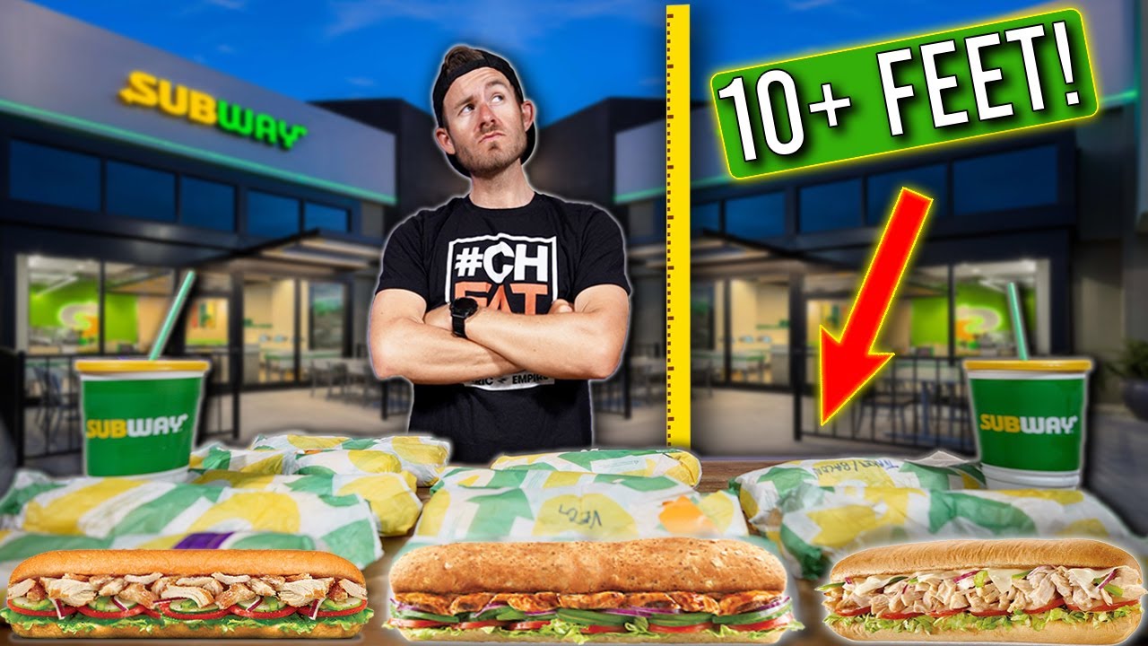 Eating DOUBLE My Height In Subway Foot Longs!