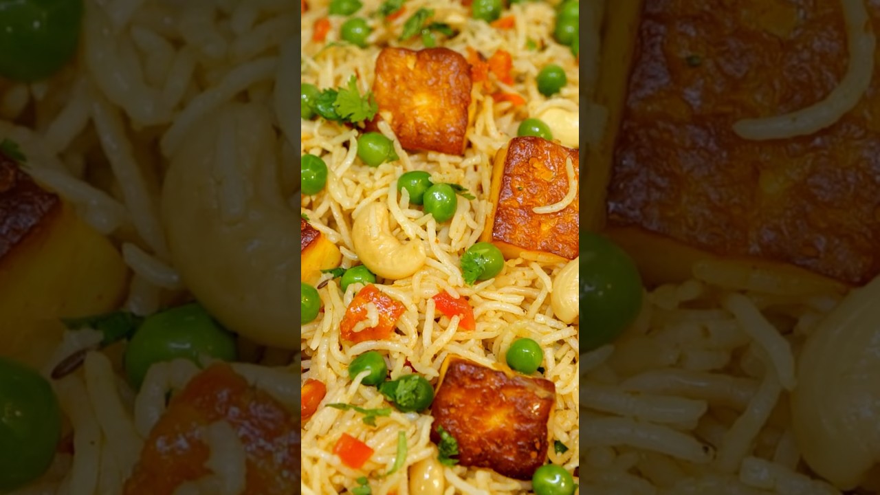 आज तो शादीवाला पुलाव घर में ही बना दिया 😍🤪 #short #shortvideo #cookwithparul matar paneer pulao
