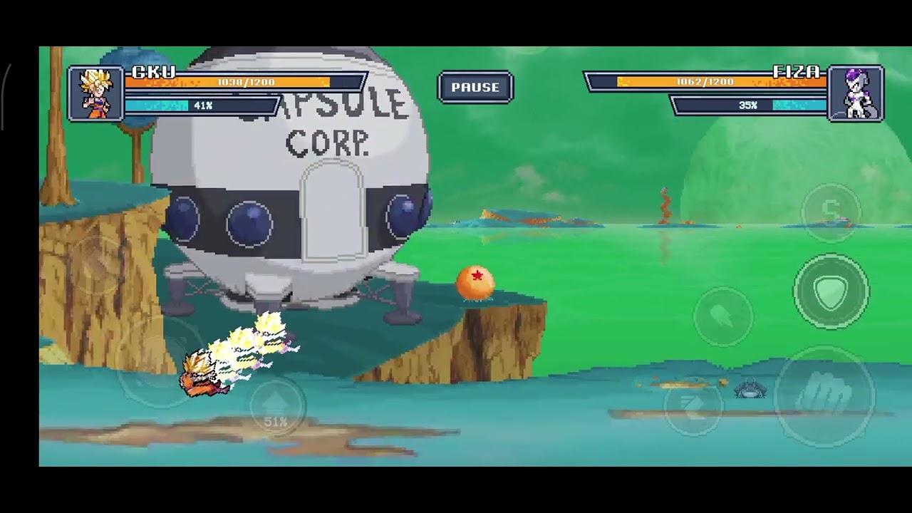 Goku super saiyan VS Frieza. Game Legend warrior