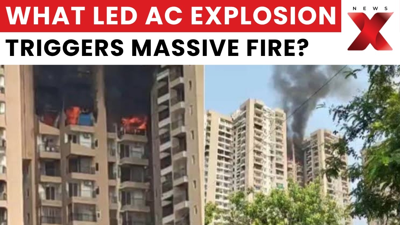 Noida Fire: Shocking Vido Shows Massive Blaze Erupts at Aranya Society After AC Explosion | NewsX