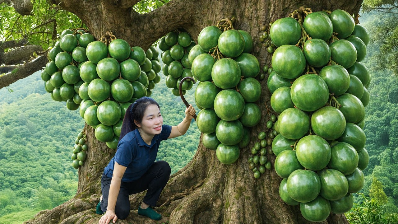 Harvesting Ripe Star Apple (Milk Fruit) & Selling at the Rural Market | Simple Rural Girl Life