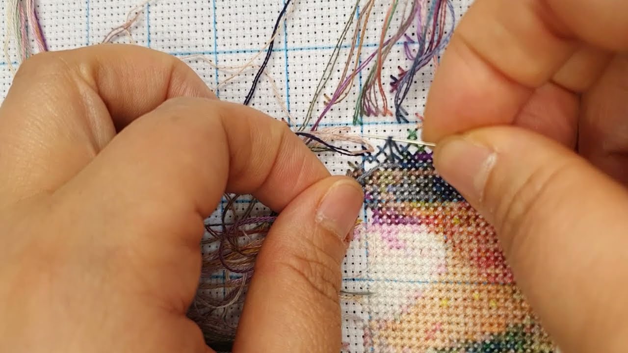 Flosstube #294 : Water Lilies 1917 Claude Monet Stitch with me   Вышивка крестом