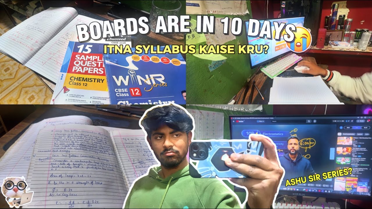 Mummy Ghr se Chli Gyi😭😭 | Only 10 days left for boards 2026 | 12th grader study vlog 