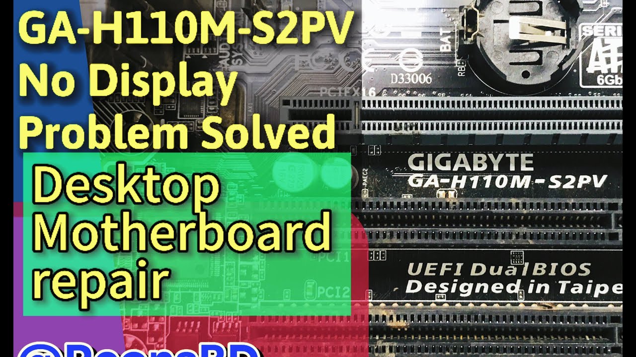 GIGABYTE GA H110M S2 NO DISPLAY PROBLEM SOLUTION FINDING ! CPU FAN SPIN AND OFF @fixitreons